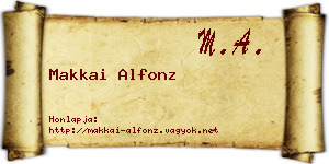 Makkai Alfonz névjegykártya
